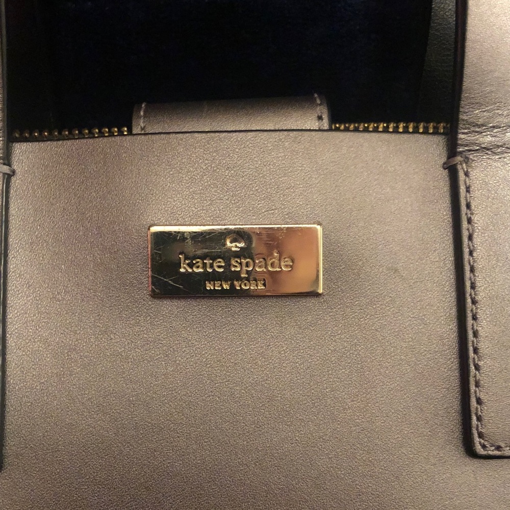 Kate Spade Metallic Gunmetal Leather Tote Bag with Tag - Picture 2 of 7